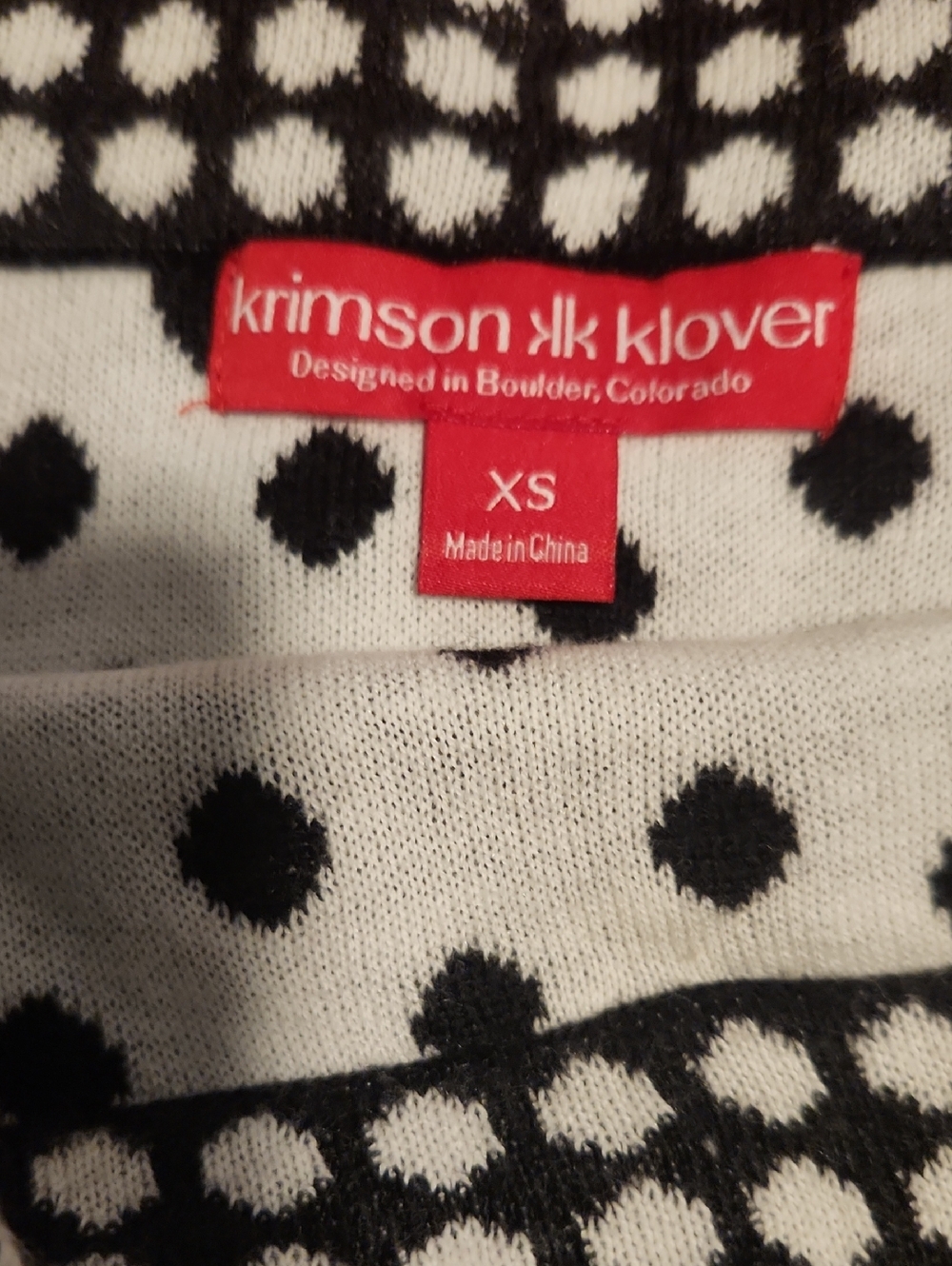 Krimson Klover Black and White Polka Dot Sweater A-Line Skirt XS